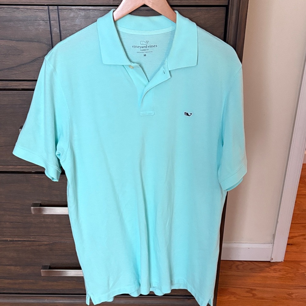 Vineyard Vines Men's Aqua Polo Shirt